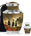 Cowboy Theme Large Urn With 1 Keepsake Urn