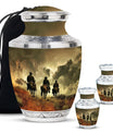 Cowboy Theme Large Urn With 2 Keepsake Urn