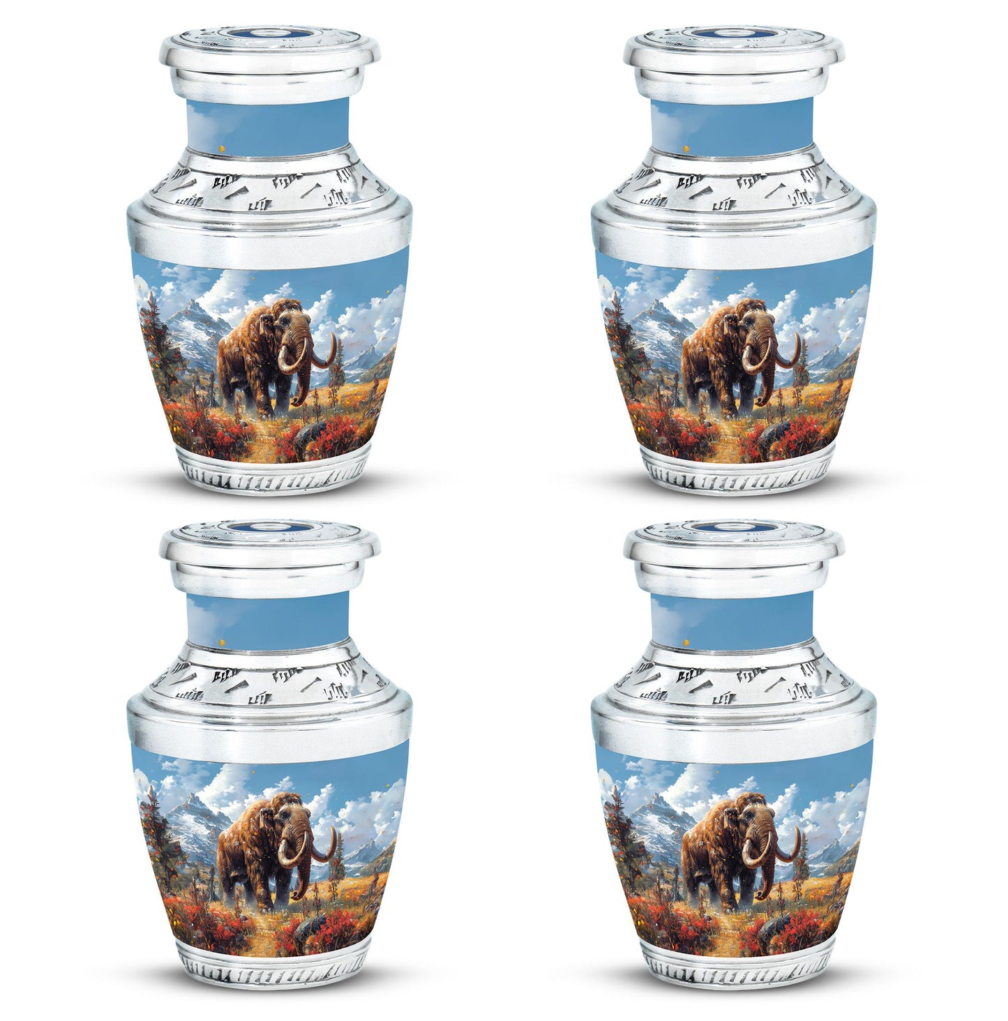 Mamoth Theme 3 Inch Keepsake Pack of 4
