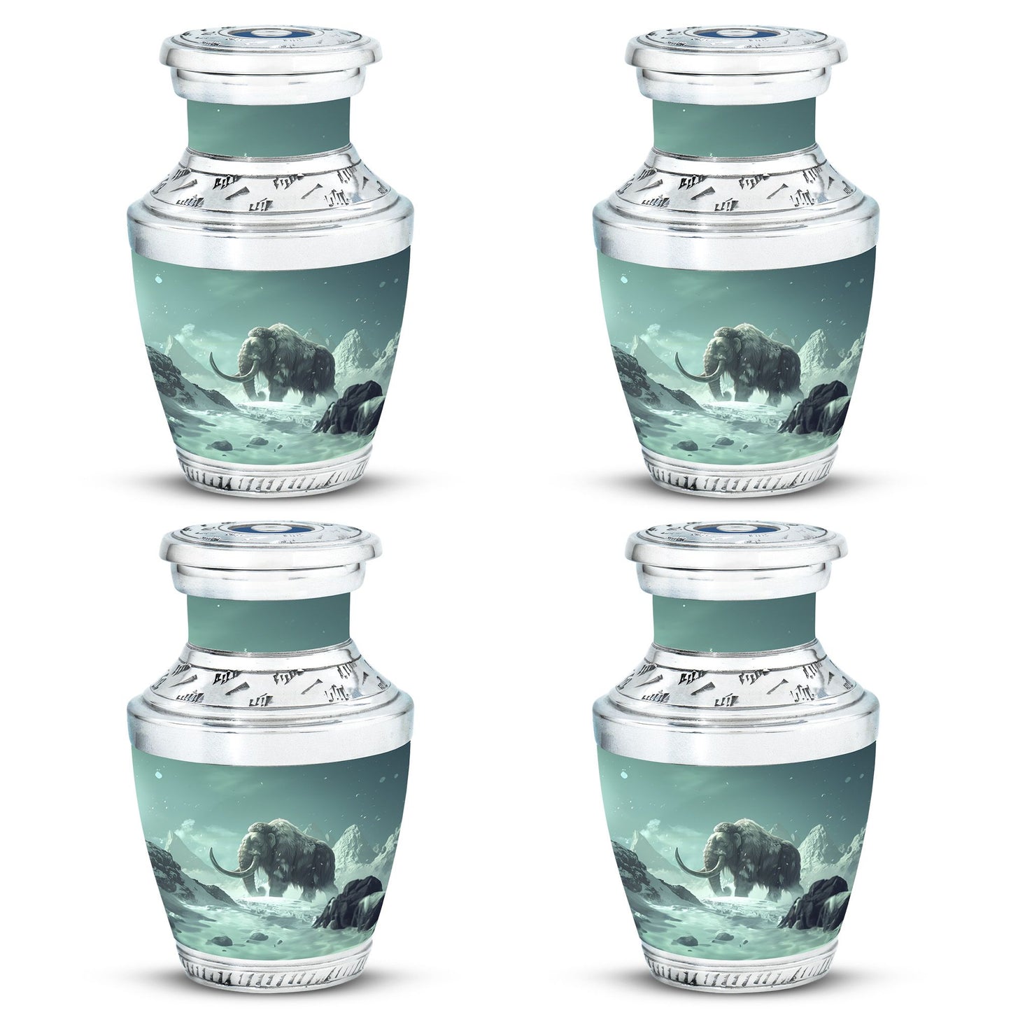 Mamoth Theme 3 Inch Keepsake Pack of 4