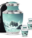 Mamoth Theme Large Urn With 2 Keepsake Urn