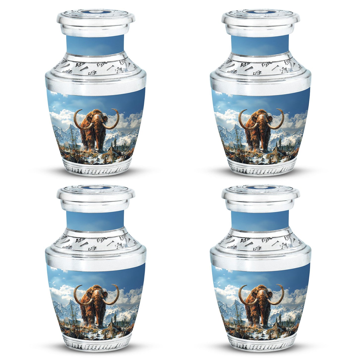 Mamoth Theme 3 Inch Keepsake Pack of 4