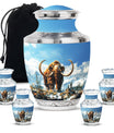 Mamoth Theme Large Urn With 4 Keepsake Urn