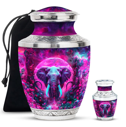 Mamoth Theme Large Urn With 1 Keepsake Urn