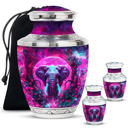 Mamoth Theme Large Urn With 2 Keepsake Urn