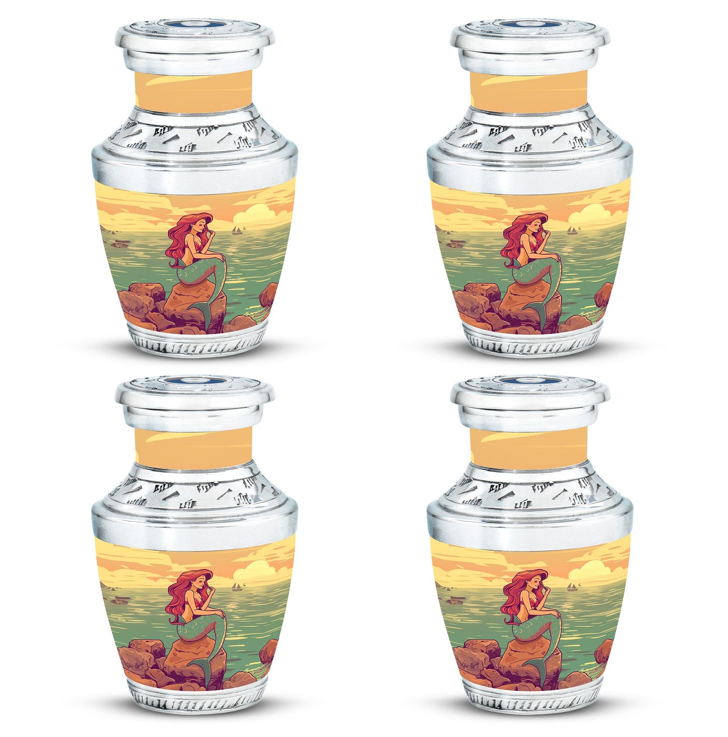 Mermaid Theme 3 Inch Keepsake Pack of 4
