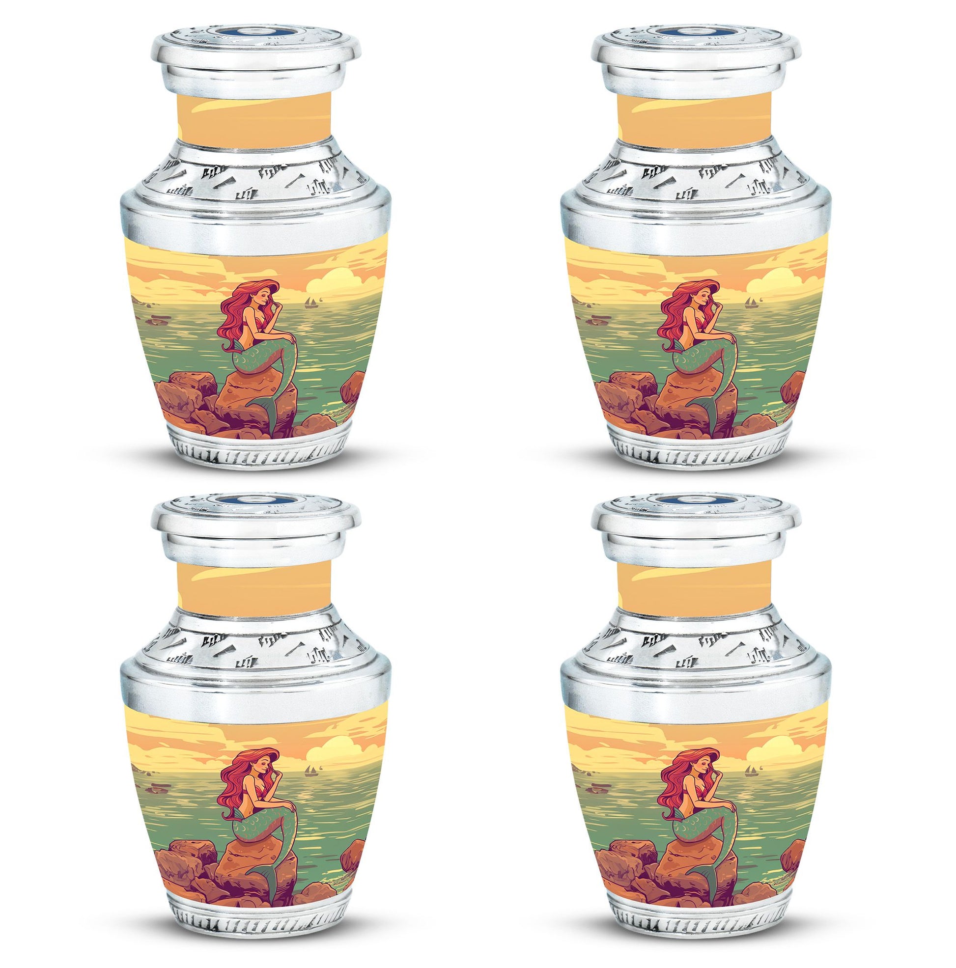 Mermaid Theme 3 Inch Keepsake Pack of 4