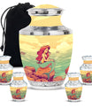 Mermaid Theme Large Urn With 4 Keepsake Urn