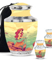 Mermaid Theme Large Urn With 2 Keepsake Urn