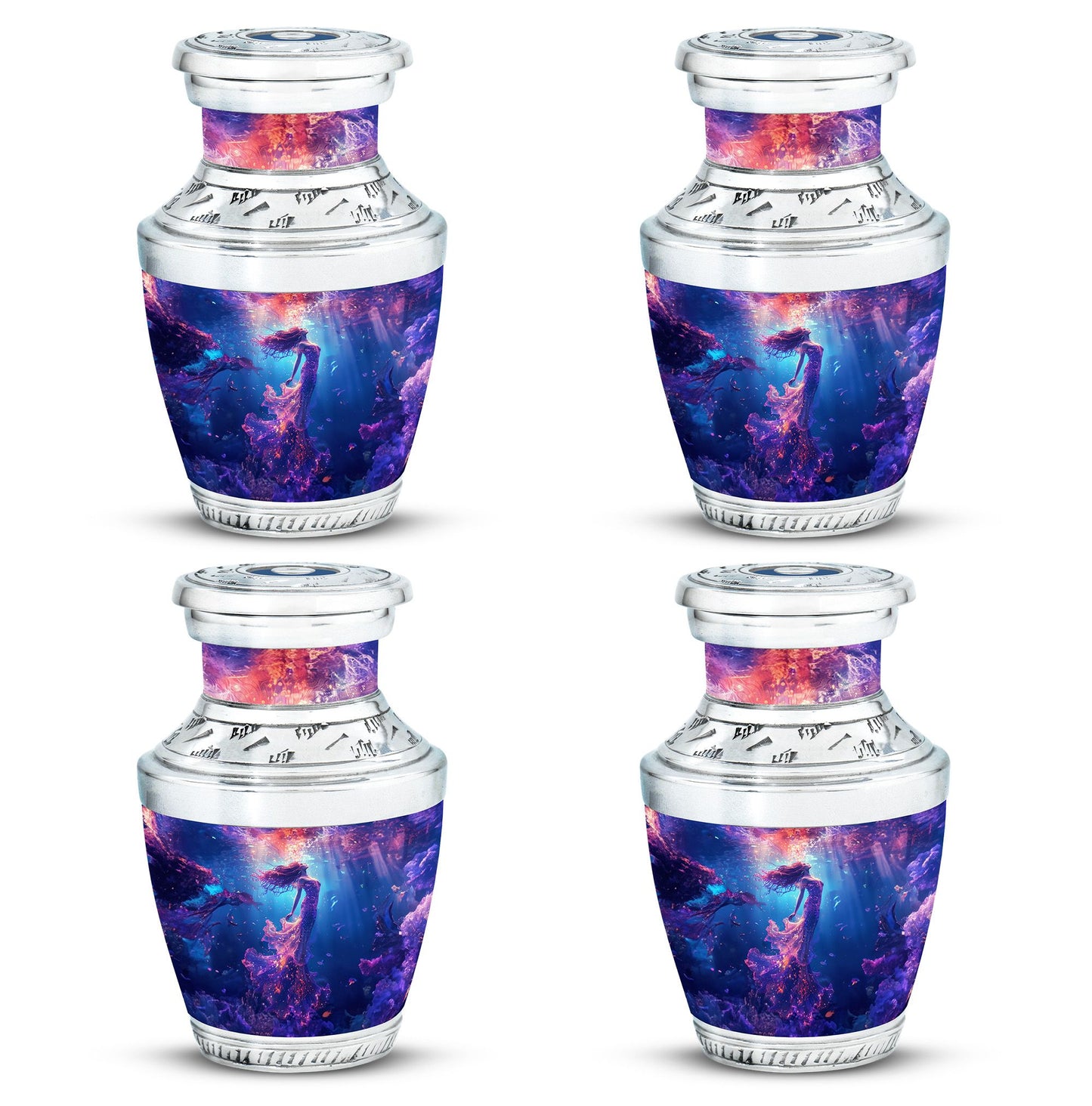 Mermaid Theme 3 Inch Keepsake Pack of 4