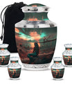 Mermaid Theme Large Urn With 4 Keepsake Urn