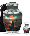 Mermaid Theme Large Urn With 1 Keepsake Urn