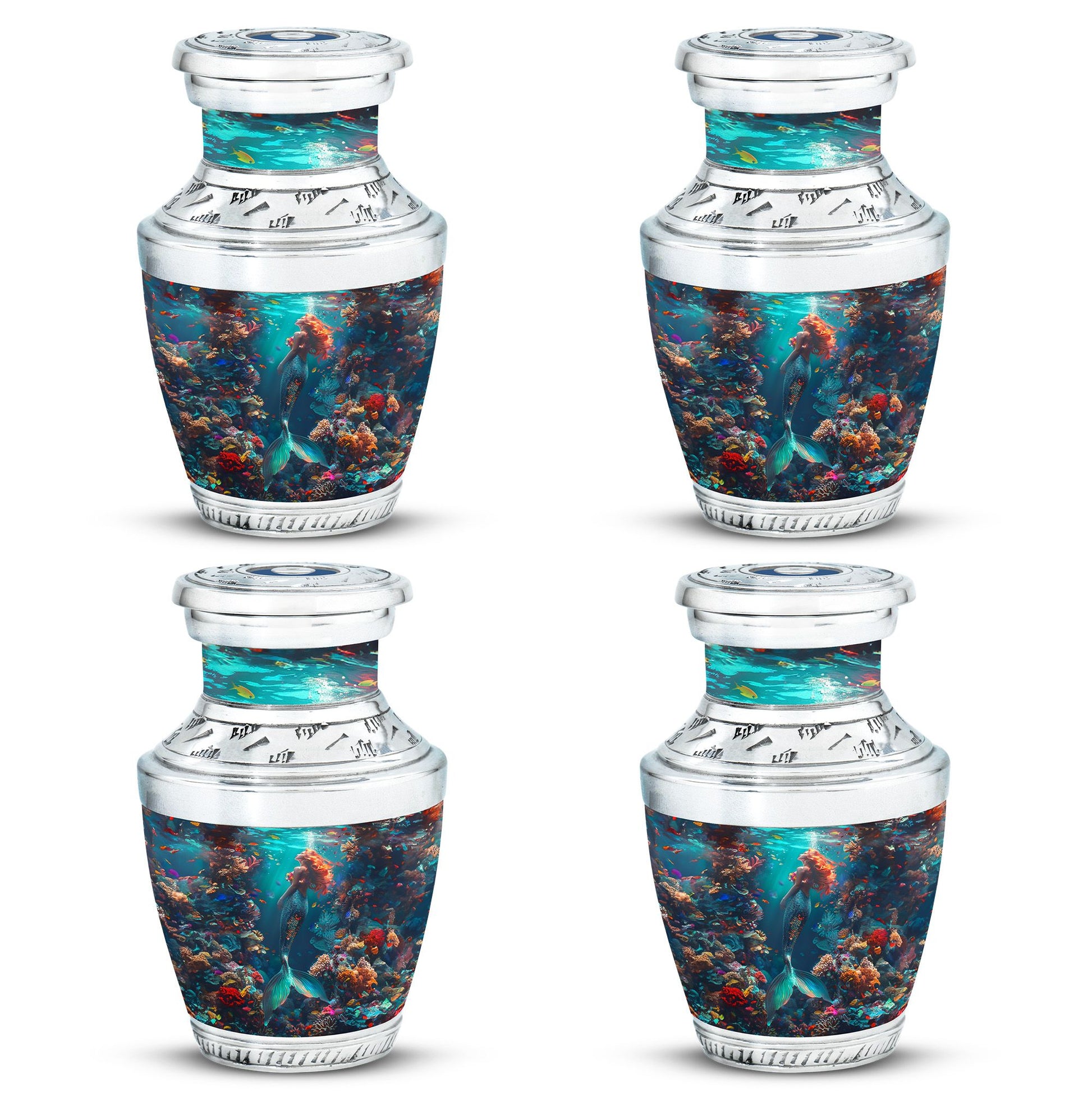 Mermaid Theme 3 Inch Keepsake Pack of 4