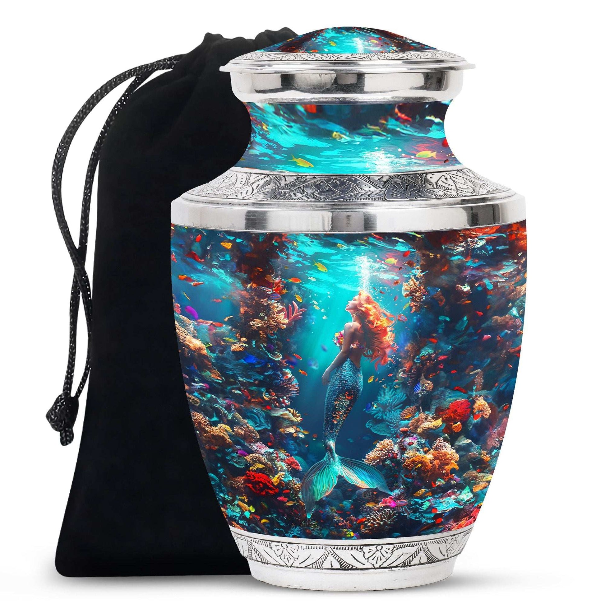 Mermaid Cremation Urn for Adults - Underwater Funeral Urns For Human Ashes
