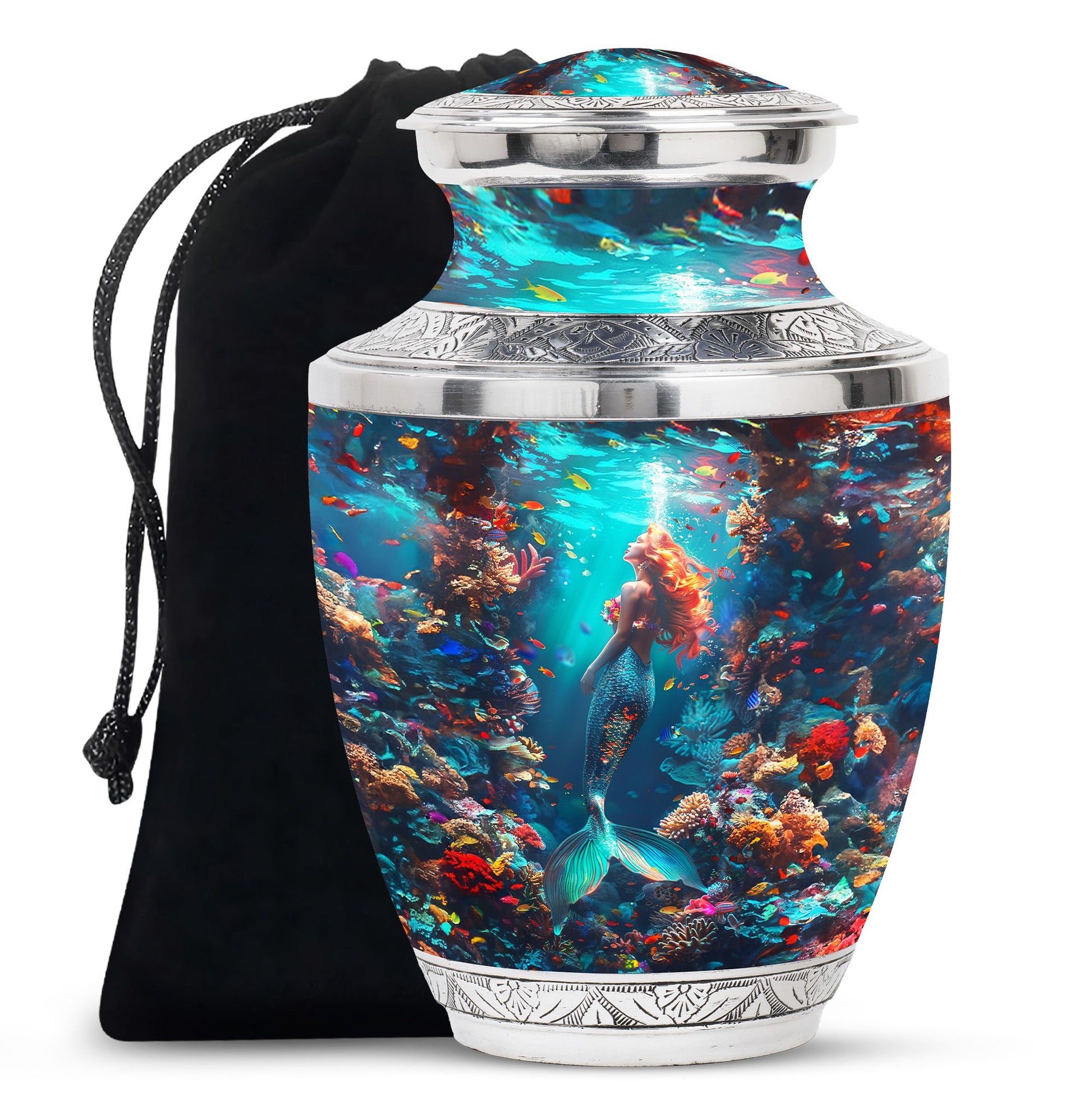 Mermaid Theme Large Urn 10 Inch