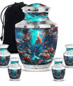 Mermaid Theme Large Urn With 4 Keepsake Urn