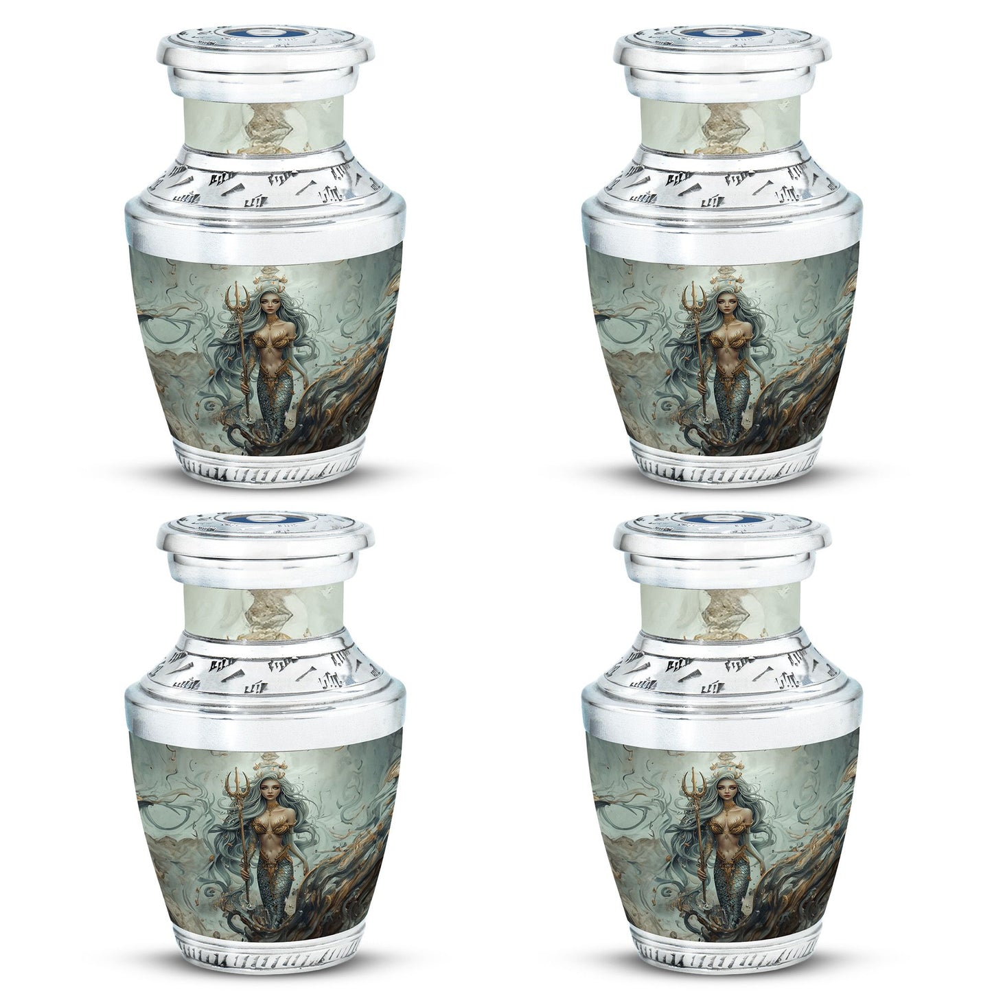 Mermaid Theme 3 Inch Keepsake Pack of 4