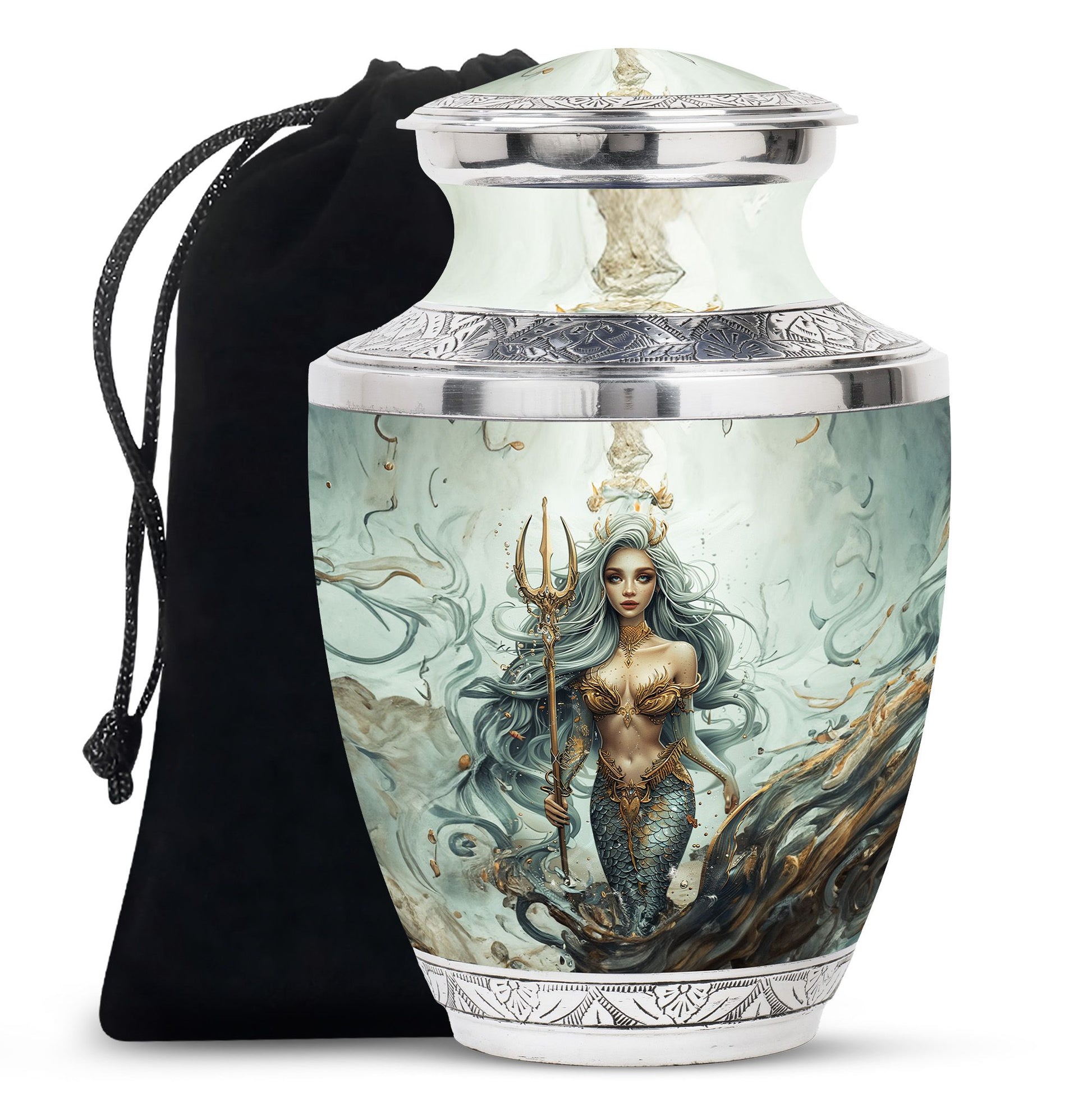 Mermaid Theme Large Urn 10 Inch