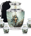 Mermaid Theme Large Urn With 4 Keepsake Urn