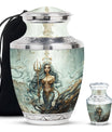Mermaid Theme Large Urn With 1 Keepsake Urn