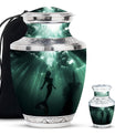 Mermaid Theme Large Urn With 1 Keepsake Urn