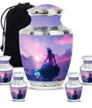 Mermaid Theme Large Urn With 4 Keepsake Urn