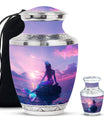Mermaid Theme Large Urn With 1 Keepsake Urn