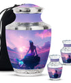 Mermaid Theme Large Urn With 2 Keepsake Urn