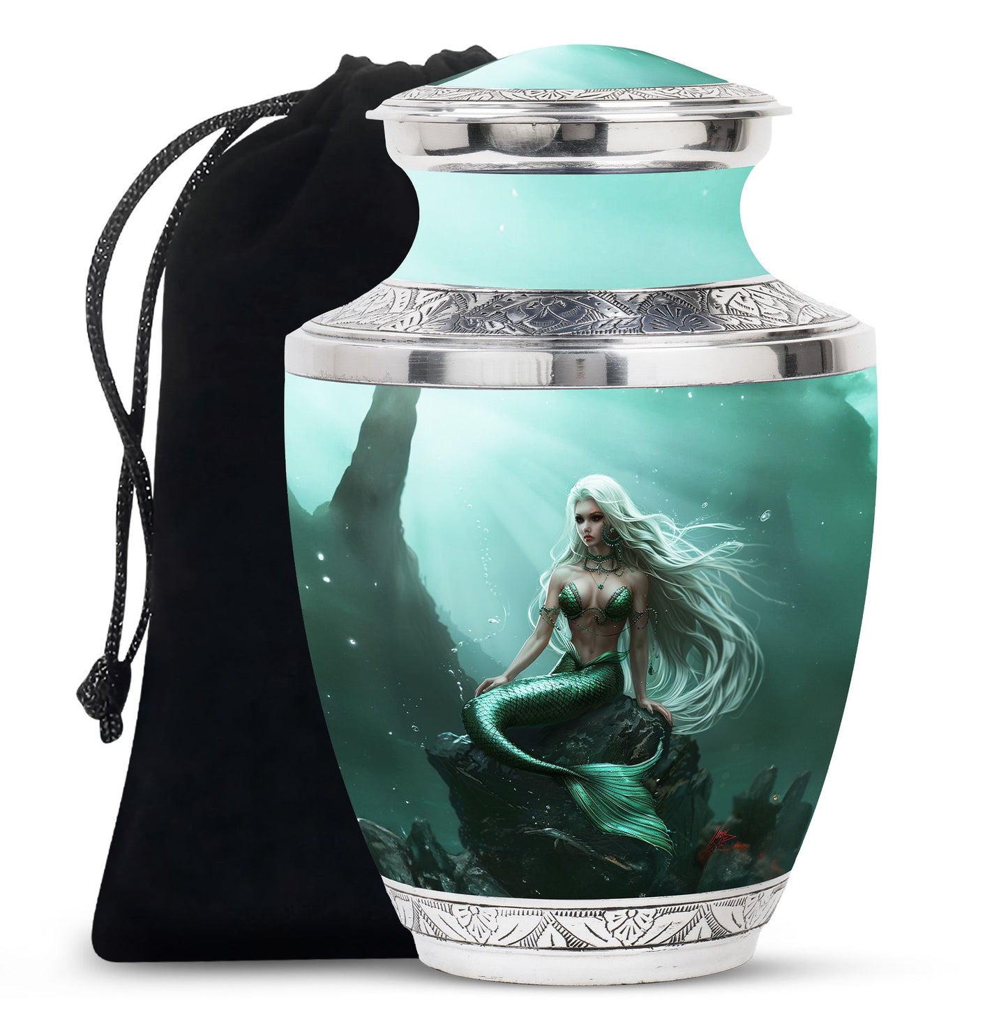 Mermaid Theme Large Urn 10 Inch