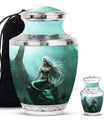 Mermaid Theme Large Urn With 1 Keepsake Urn