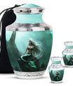 Mermaid Theme Large Urn With 2 Keepsake Urn