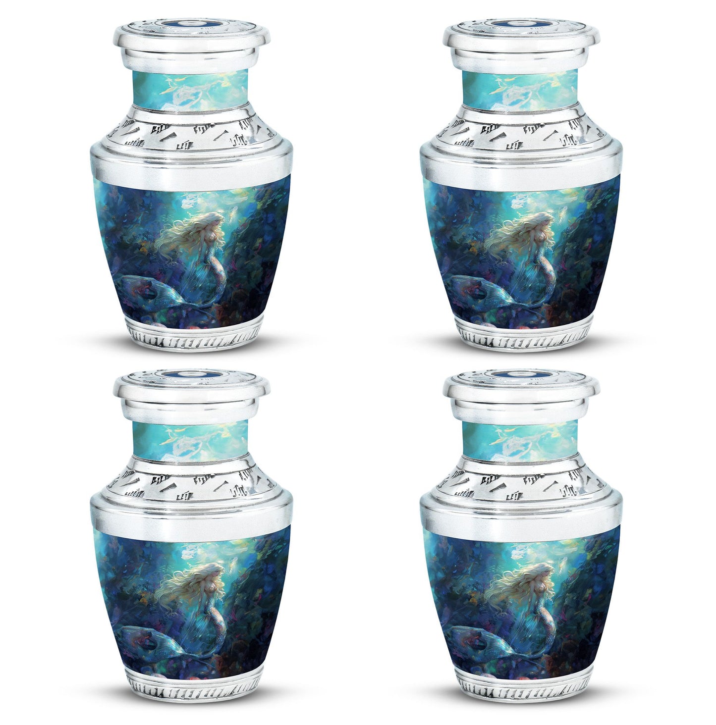 Mermaid Theme 3 Inch Keepsake Pack of 4