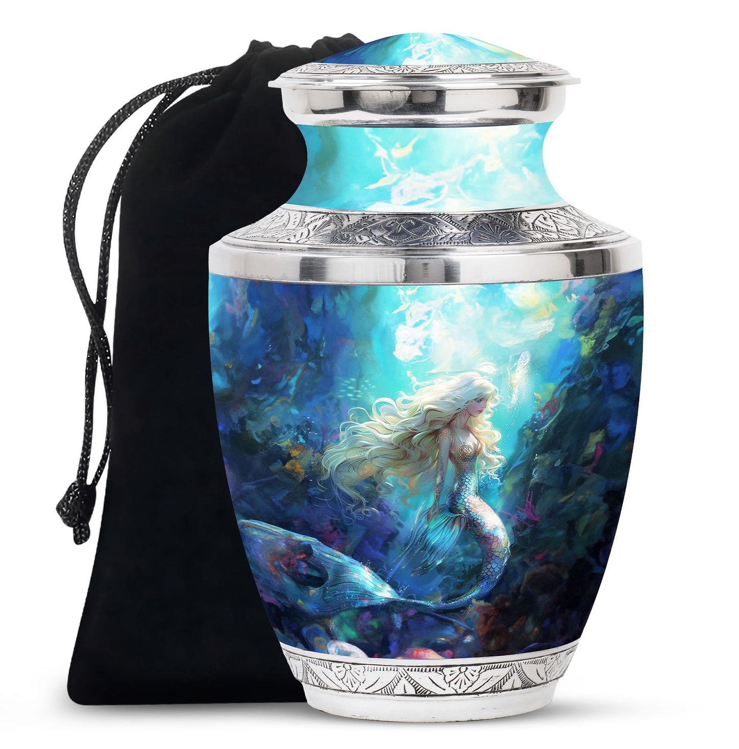 Mermaid Theme Large Urn 10 Inch