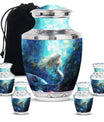Mermaid Theme Large Urn With 4 Keepsake Urn