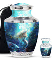 Mermaid Theme Large Urn With 1 Keepsake Urn