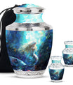 Mermaid Theme Large Urn With 2 Keepsake Urn