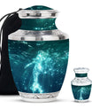 Mermaid Theme Large Urn With 1 Keepsake Urn