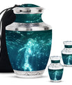 Mermaid Theme Large Urn With 2 Keepsake Urn