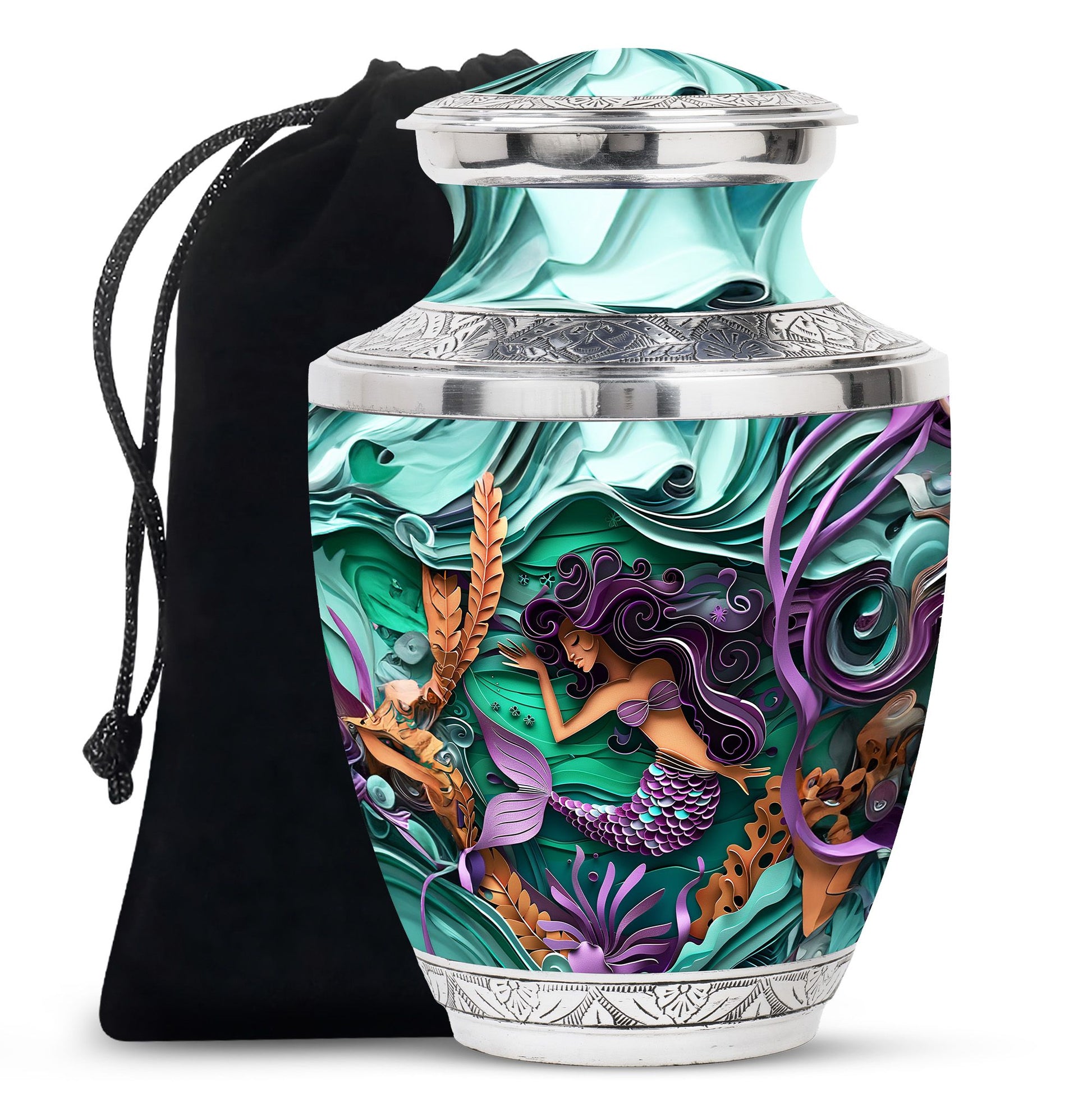 Mermaid Theme Large Urn 10 Inch