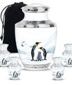 Penguin Theme Large Urn With 4 Keepsake Urn