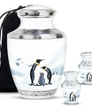Penguin Theme Large Urn With 2 Keepsake Urn