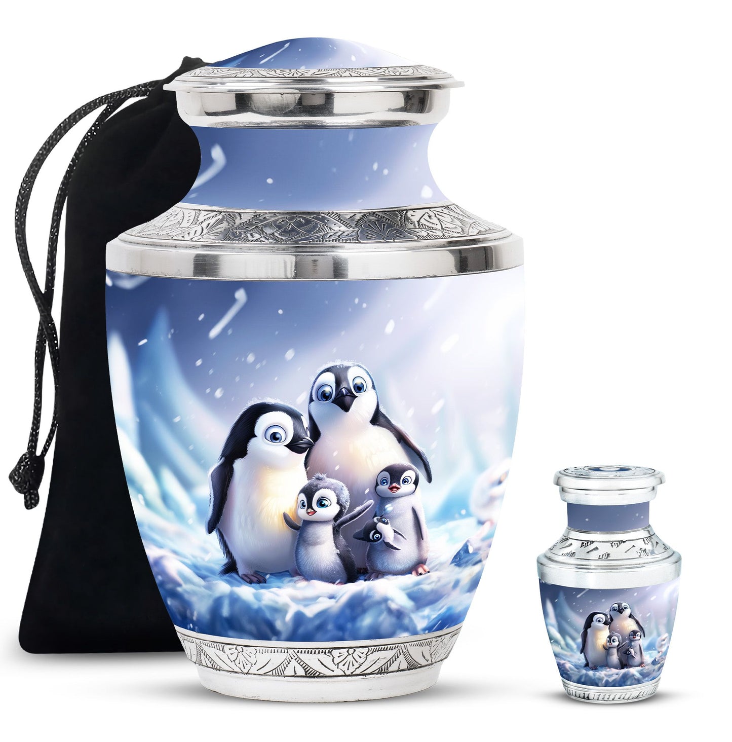 Penguin Theme Large Urn With 1 Keepsake Urn