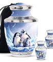 Penguin Theme Large Urn With 2 Keepsake Urn