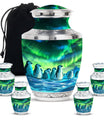 Penguin Theme Large Urn With 4 Keepsake Urn