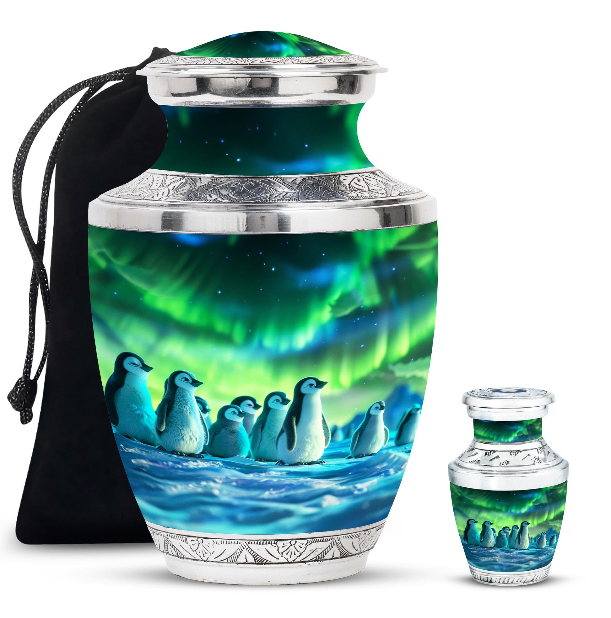 Penguin Theme Large Urn With 1 Keepsake Urn