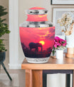 Elephant Theme Large Urn With 1 Keepsake Urn