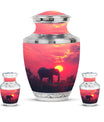 Elephant Theme Large Urn With 2 Keepsake Urn
