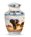 Elephant Theme Large Urn 10 Inch