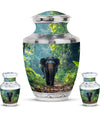 Elephant Theme Large Urn With 2 Keepsake Urn