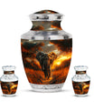 Elephant Theme Large Urn With 2 Keepsake Urn
